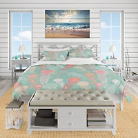 Designart 'Jellyfish Pattern' Nautical & Coastal Bedding Set