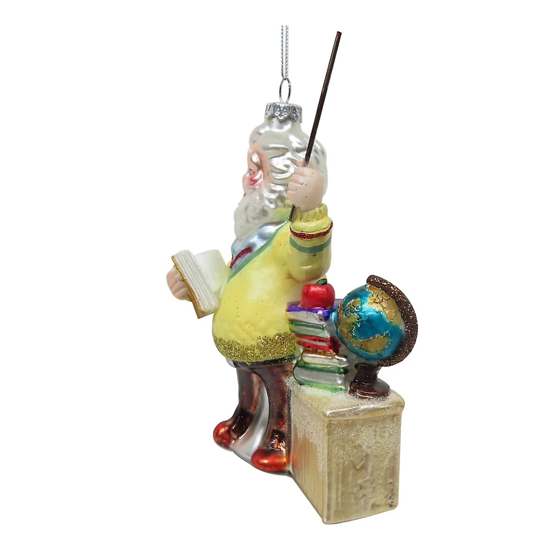 5.25" Teacher Santa Glass Ornament by Ashland®