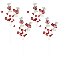 Glitzhome® 24" Christmas Red & White Candy Pick, 4ct.