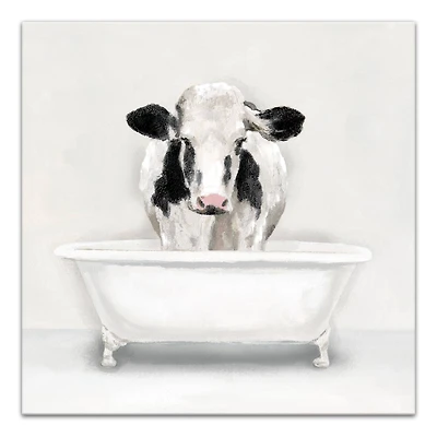 Cow In The Tub 20" x 20" Canvas Wall Art