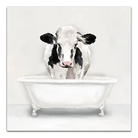 Cow In The Tub 20" x 20" Canvas Wall Art