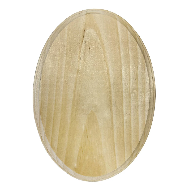 7" Unfinished Pinewood Oval Plaque by Make Market®