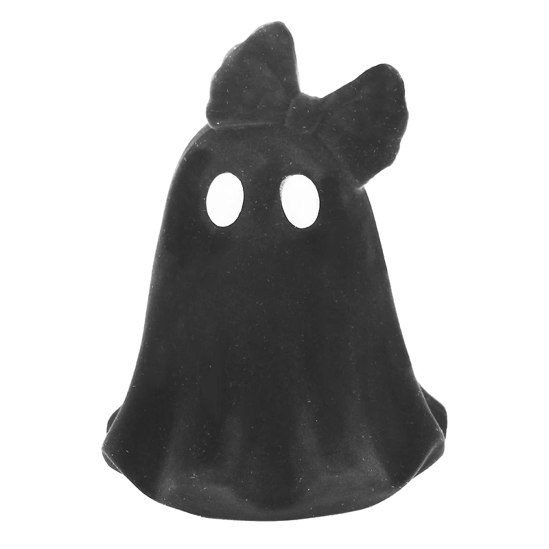 4.75" Flocked Ghost with Bow Tabletop Accent by Ashland