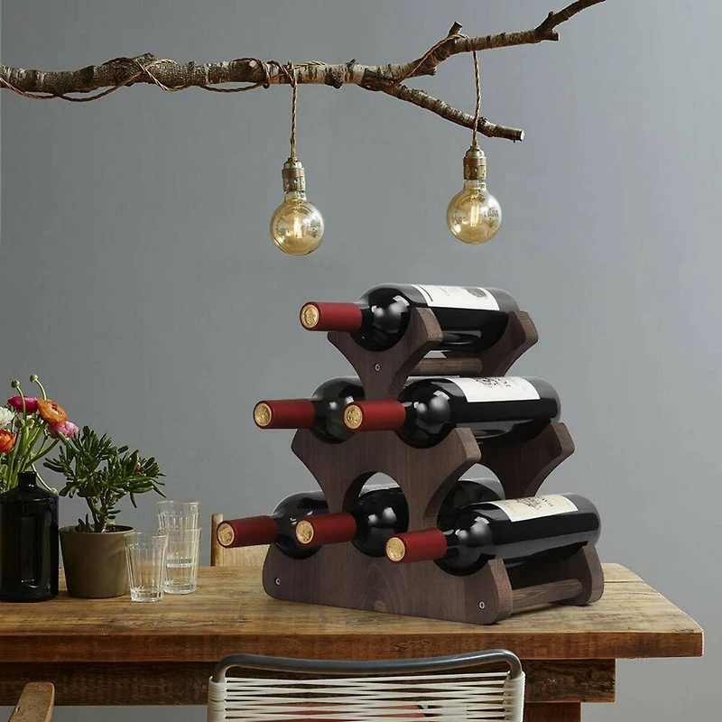 NEX™ 16" Countertop 6-Bottle Wood Wine Rack