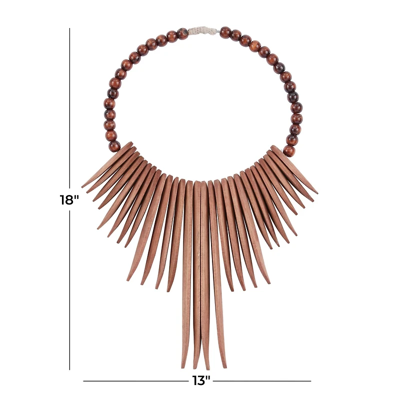 Brown Wood Bohemian Wall Decor, 13" x 13" x 3"