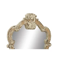 Cream Vintage Wood Wall Mirror, 39" x 25"