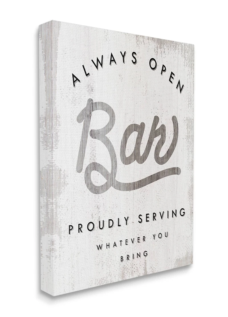 Stupell Industries Always Open Bar Wall Art