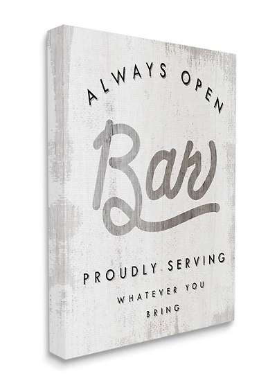 Stupell Industries Always Open Bar Wall Art