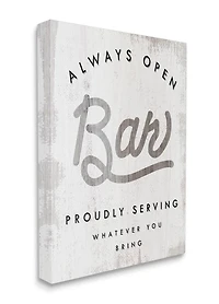Stupell Industries Always Open Bar Wall Art