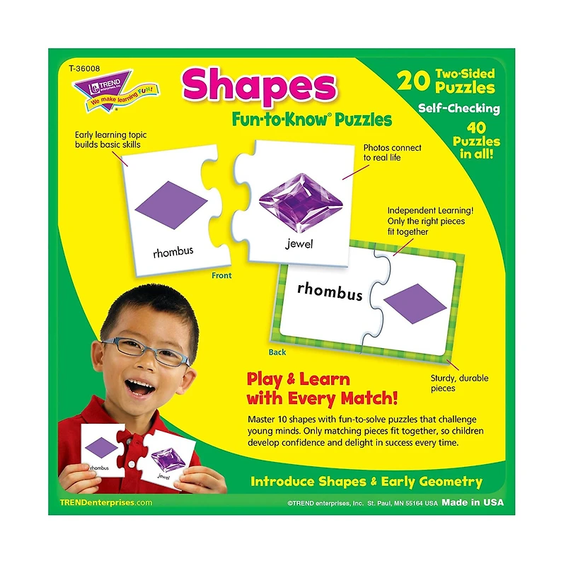 Trend Enterprises® Shapes Fun-to-Know Puzzles