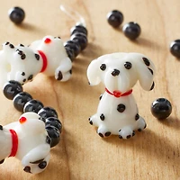 Black & White Dog Glass Lampwork Beads, 20mm by Bead Landing™