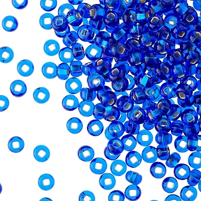 12 Pack: John Bead Sapphire Silver Lined Czech Glass Seed Beads, 6/0