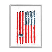 Stupell Industries American Flag Birds on Wall Political Statement Framed Giclee Art