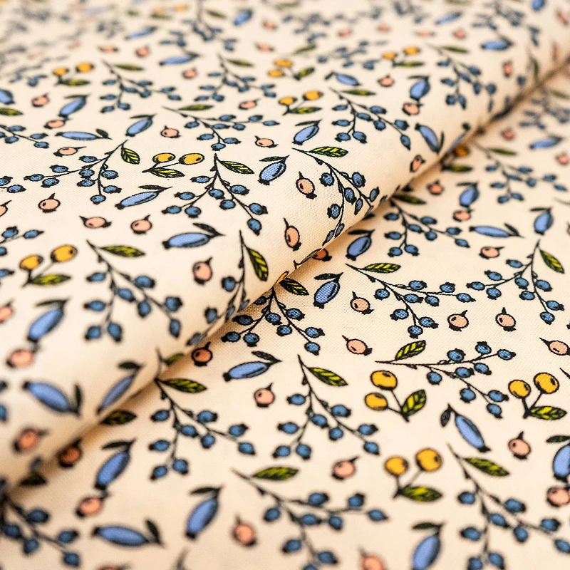 SINGER Floral Pastel Berries Cotton Fabric