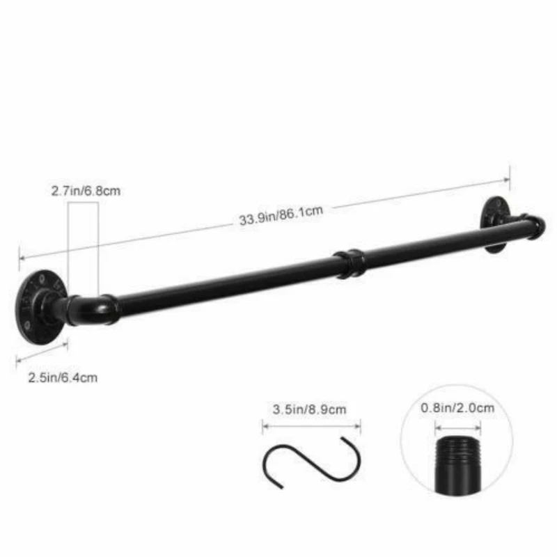 NEX™ Black Industrial Wall Mounted Metal Hanging Pot Rack