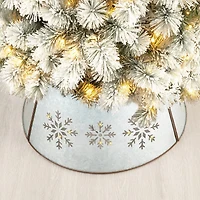 Glitzhome® 21" Snowflake Diecut Metal Tree Collar with Light String