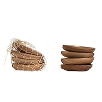 Hello Honey® 5" Almond Shaped Acacia Wood Trays, 4ct.