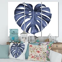 Designart - Tropical Blue Watercolour Leaves III
