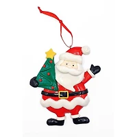 Wizardi 5" Glossy Gingerbread Santa Christmas Ornament