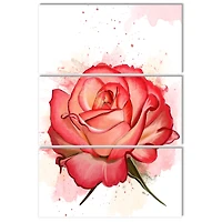 Designart - Red Rose with Splashes