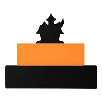 Glitzhome® 9.5" Happy Halloween Haunted House Block Sign