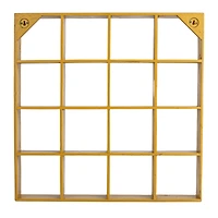 Hello Honey 27.5" Mustard Square Reclaimed Wood & Metal Wall Shelf