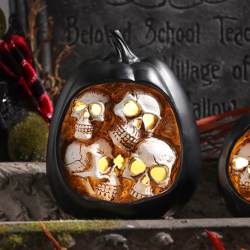 7" Skull Pumpkin LED Tabletop Accent by Ashland®