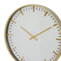 CosmoLiving by Cosmopolitan White Glass Contemporary Wall Clock