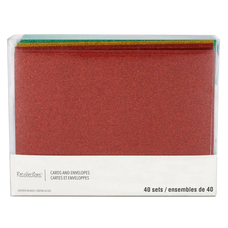 6 Packs: 40 ct. (240 total) 5" x 7" Glitter Rainbow Cards & Envelopes by Recollections™