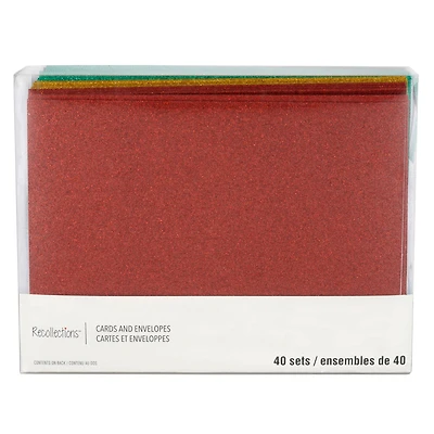 6 Packs: 40 ct. (240 total) 5" x 7" Glitter Rainbow Cards & Envelopes by Recollections™