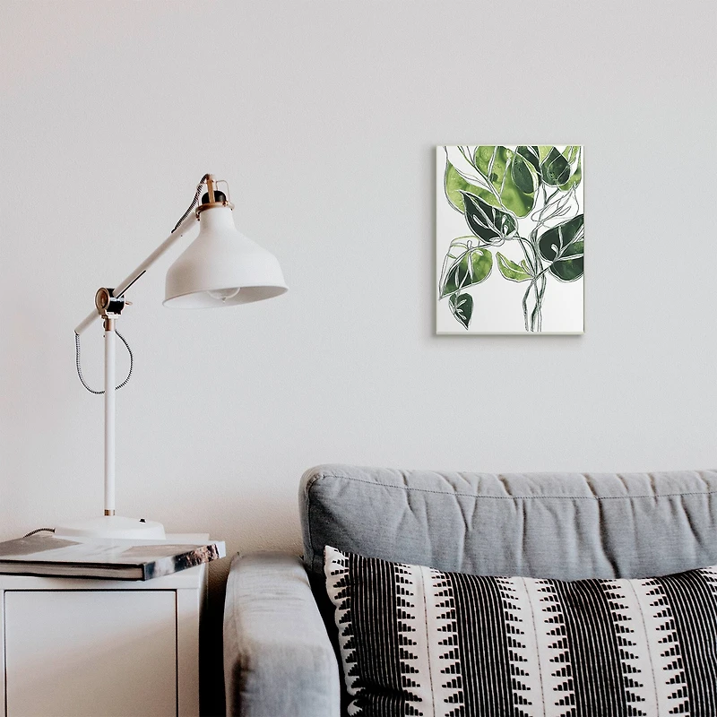 Stupell Industries Intricate Palm Vines Unique Green Leaves Wall Plaque