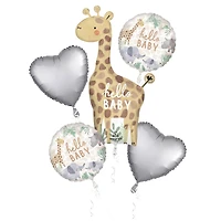Soft Jungle Baby 5-Piece Foil Balloon Bouquet