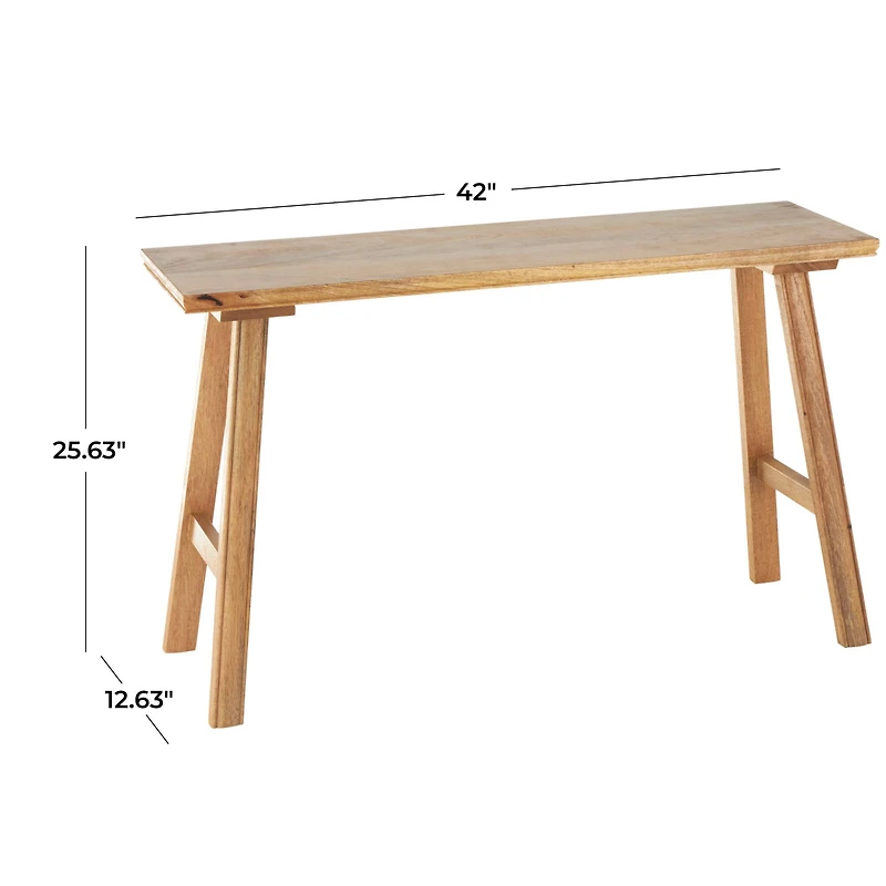 42" Brown Mango Wood Handmade Traditional Home Bench