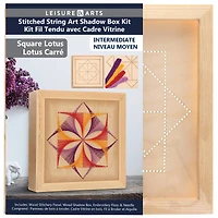 Leisure Arts® Square Lotus Stitched String Art Shadow Box Kit