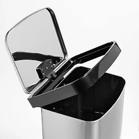 Honey Can Do 50L Large Stainless Steel Step Trash Can with Lid