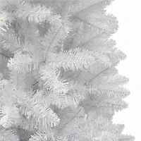 7ft. Pre-Lit White Carson Artificial Pine Christmas Tree, Clear Lights