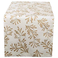 DII® 72" Metallic Holly Leaves Table Runner