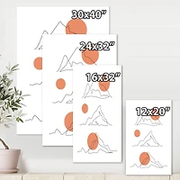 Designart - Abstract Mountain Range With Red Moons