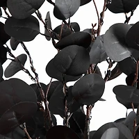 6ft. Pre-Lit Artificial Halloween Black Eucalyptus Tree with 300 Orange & Purple LED Lights