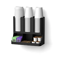 Mind Reader 6 Compartment Upright Breakroom Coffee Condiment and Cup Storage Organizer