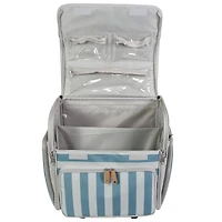 Everything Mary Blue & White Deluxe Collapsible Rolling Craft Bag