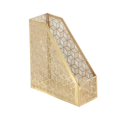 12" Gold Iron Glam Magazine Holder