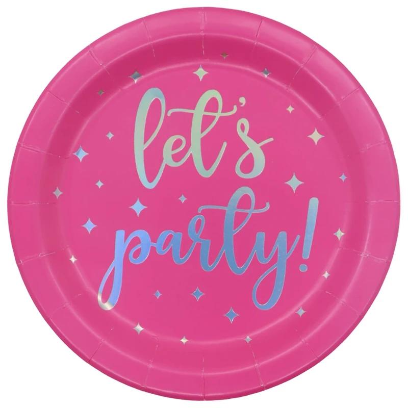 7" Hot Pink Let's Party Snack Plates, 8ct. by Celebrate It™