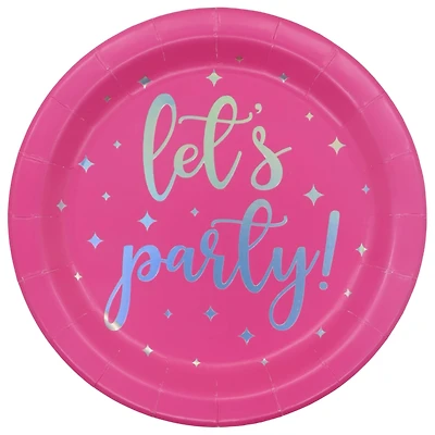 7" Hot Pink Let's Party Snack Plates, 8ct. by Celebrate It™