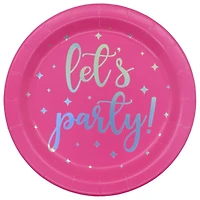 7" Hot Pink Let's Party Snack Plates, 8ct. by Celebrate It™