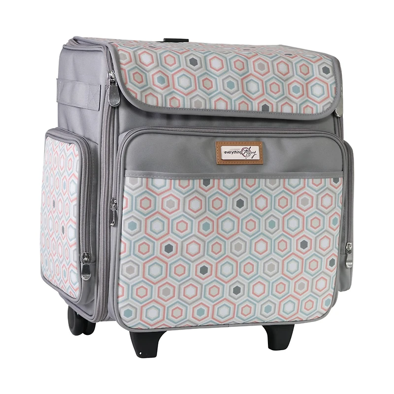 Everything Mary Gray Hexagon Rolling Scrapbook Storage Tote