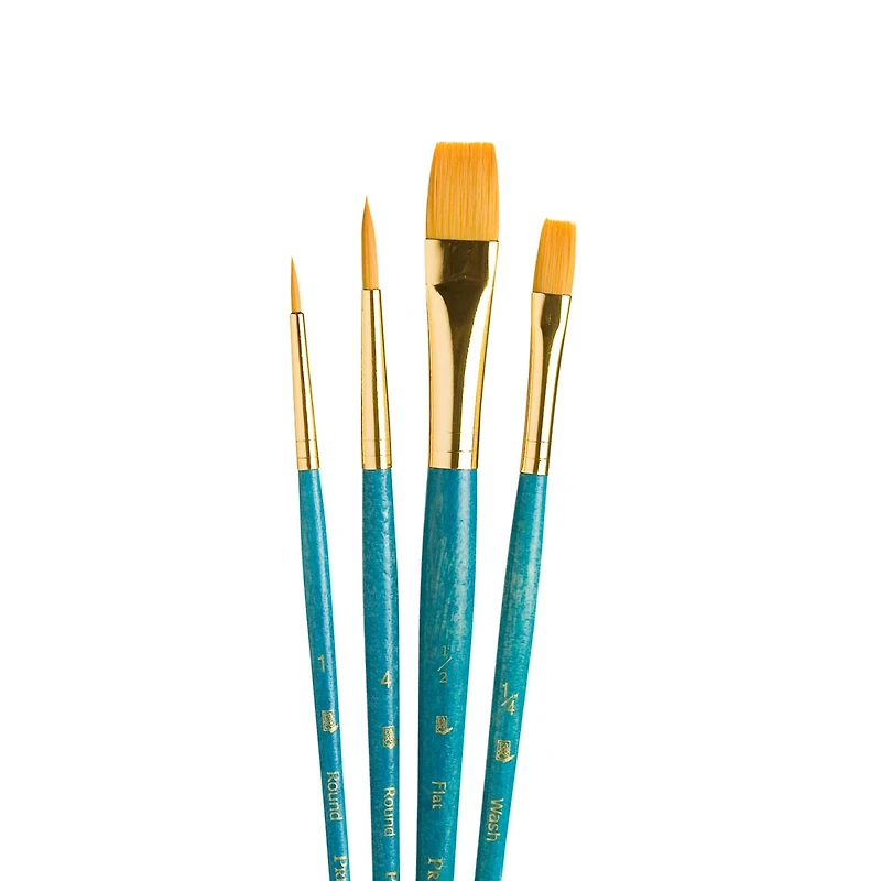 Princeton™ RealValue™ Golden Taklon 4 Piece Brush Set