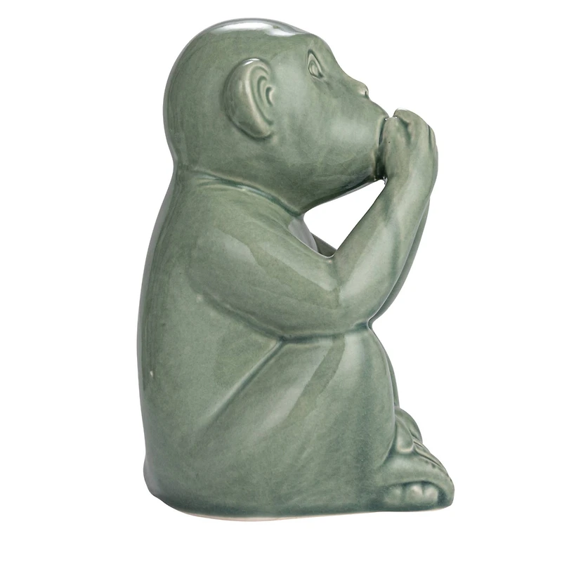Hello Honey® Green Hear No Evil Stoneware Monkey Décor Accent Set