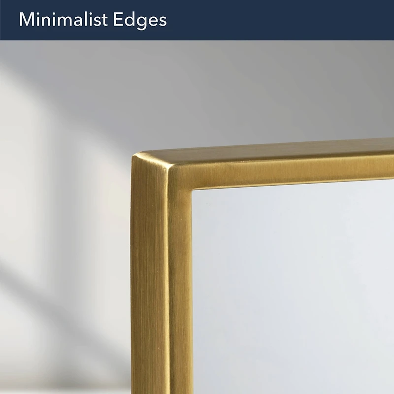 Head West Brassy Gold Spectrum Metal Rectangular Bathroom Vanity Mirror