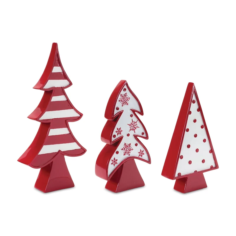 Red Whimsical Tabletop Tree Set